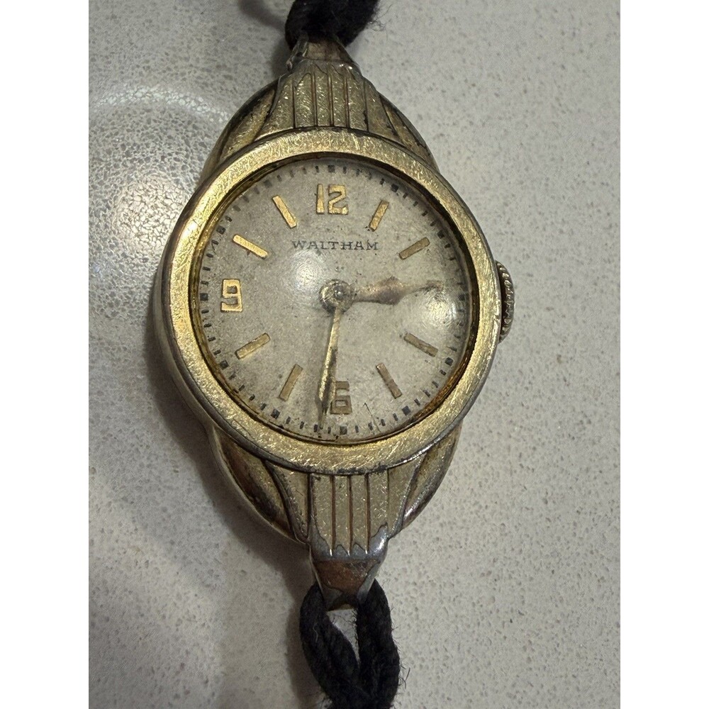 Vintage Waltham Ladies 10K Rolled Gold Manual Wind Watch 20mm Parts Repair